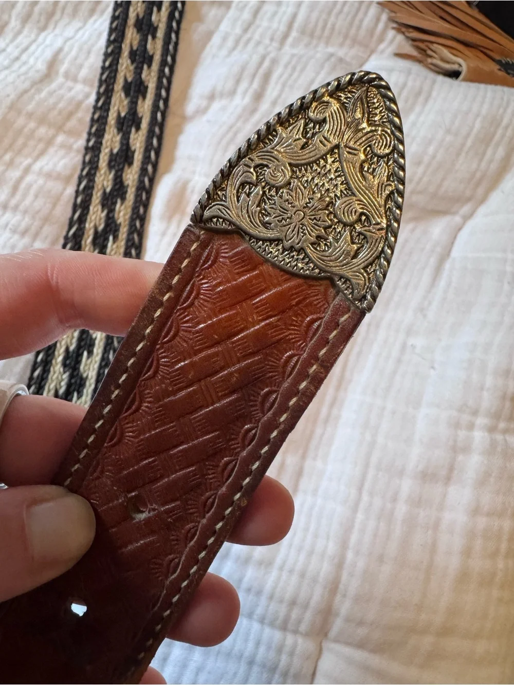 Braided horsehair belt. Size 36